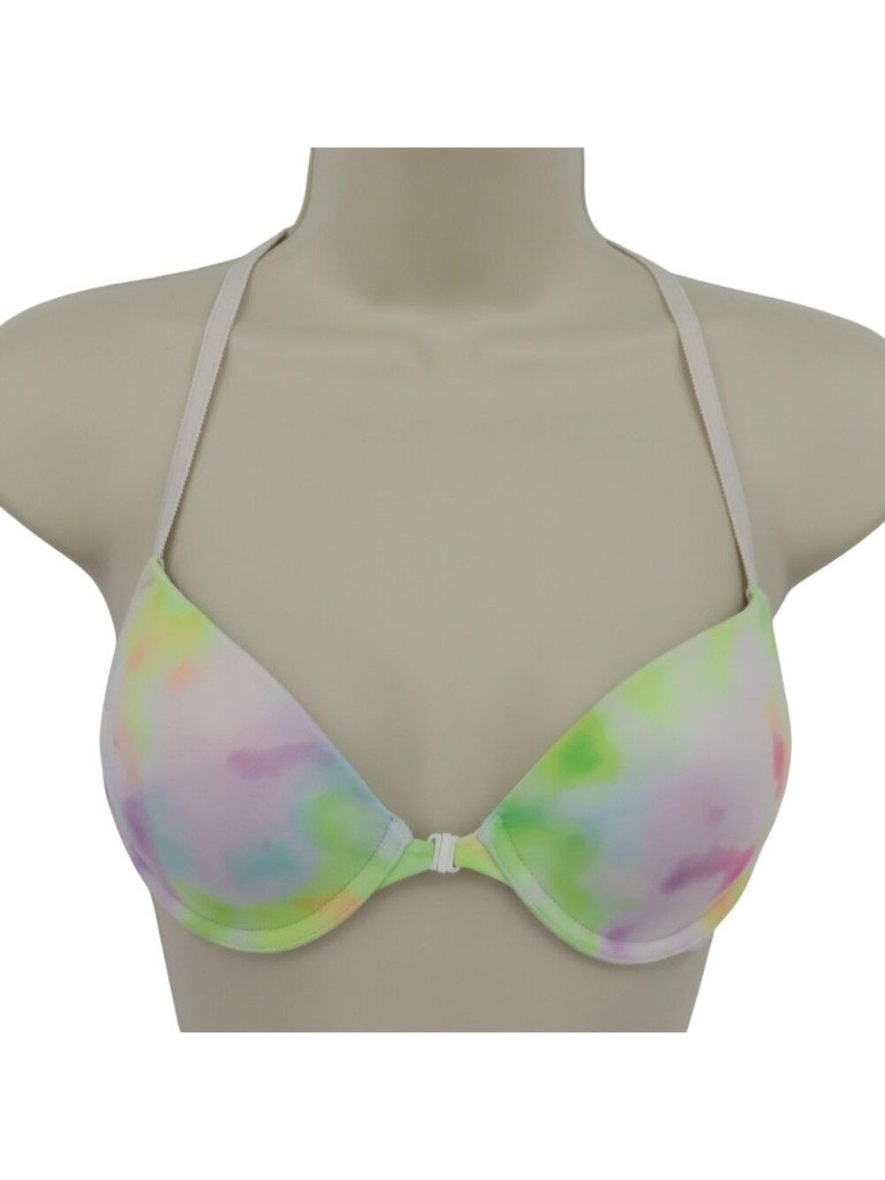 PINK Victorias Secret 32C Wear Everywhere Demi Bra Yellow Tie Dye Underwire